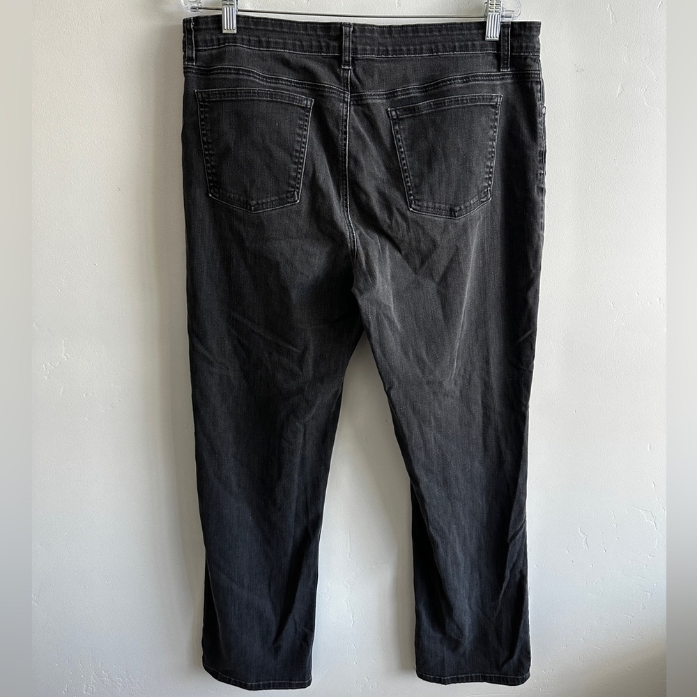 Eileen Fisher Organic Cotton Stretch Denim Slim Jean Light Grey Size 16 - Picture 4 of 9